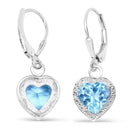 4.20 Carat Genuine Swiss Blue Topaz .925 Sterling Silver Earrings-3