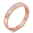 10K Rose Gold over .925 Sterling Silver 1/5 Cttw Diamond Channel-Set Stackable Band Ring (H-I Color, I1-I2 Clarity) - Size 6 3/4-4