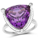 8.29 Carat Genuine Amethyst and White Topaz .925 Sterling Silver Ring-1