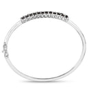3.53 Carat Genuine Black Diamond .925 Sterling Silver Bangle-2