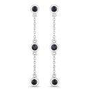 0.66 Carat Genuine Blue Sapphire .925 Sterling Silver Earrings-1