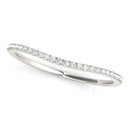 14k White Gold Pave Style Setting Curved Diamond Wedding Band (1/10 cttw)-1