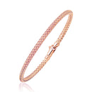 14k Rose Gold Fancy Weave Motif Bangle-1