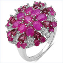3.90 Carat Genuine Ruby & Rhodolite .925 Sterling Silver Ring-2