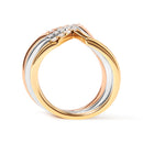 14K Gold 1/4 Cttw Diamond Geometrical Chevron V Stackable Band Ring Set (G-H Color, SI1-SI2 Clarity) - Size 7-2