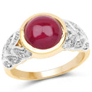 5.11 Carat Glass Filled Ruby and White Topaz .925 Sterling Silver Ring-1