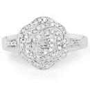 14K Yellow Gold Plated 0.29 Carat Genuine White Diamond .925 Sterling Silver Ring-3