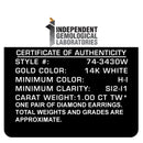 14K White Gold 1.00 Cttw Round Brilliant-Cut Near Colorless Diamond Classic 4-Prong Stud Earrings (H-I Color, I1-I2 Clarity)-4