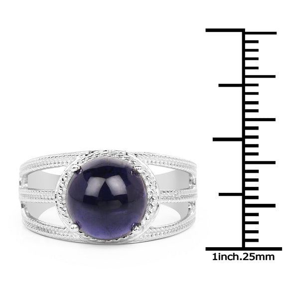 3.65 Carat Genuine Iolite .925 Sterling Silver Ring