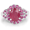 4.43 Carat Glass Filled Ruby and Ruby .925 Sterling Silver Ring-3
