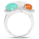 4.82 Carat Genuine Multi Stone .925 Sterling Silver Ring-2