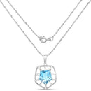 7.60 Carat Genuine Blue Topaz .925 Sterling Silver Pendant-2