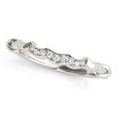 14k White Gold Scallop Wedding Band (1/20 cttw)-1