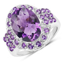 5.64 Carat Genuine Amethyst .925 Sterling Silver Ring-3