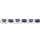 7.41 Carat Genuine Black Sapphire .925 Sterling Silver Bracelet-2