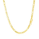 3.1mm 14k Yellow Gold Solid Figaro Chain-3