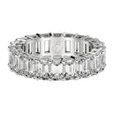 Emerald Cut Lab Grown Diamond Eternity Ring in 14k White Gold (5 cttw FG/VS2)-2