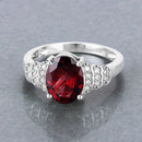 2.87 Carat Genuine Rhodolite and White Diamond 14K White Gold Ring-2