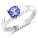 1.05 Carat Genuine Tanzanite .925 Sterling Silver ring-1