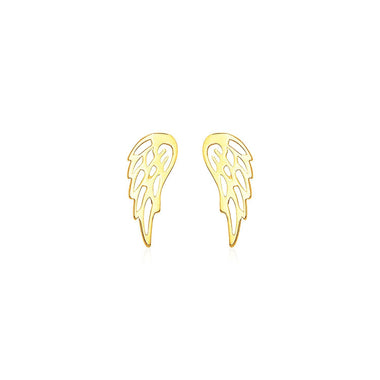 14k Yellow Gold Polished Wing Post Earrings