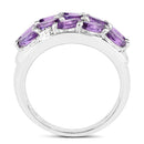 1.67 Carat Genuine  Amethyst and White Topaz .925 Sterling Silver Ring-2