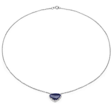 3.92 Carat Genuine Blue Aventurine .925 Sterling Silver Pendant - 0