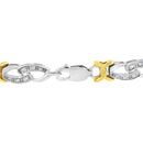 10k Yellow Gold Plated Sterling Silver 1/4 cttw Diamond Infinity and X Link Bracelet (I-J Clarity, I2-I3 Color) - Size 7.25"-5