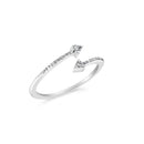 .925 Sterling Silver 1/5 Cttw Diamond Double Arrowhead Open Ring (I-J Color, I2-I3 Clarity) - Ring Size 6-3