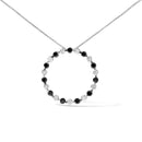 .925 Sterling Silver 1 3/4 Cttw Alternating Black and White Diamond Open Circle Hoop Pendant Necklace (H-I Color, I2-I3 Clarity) - 18" Inches-1