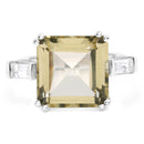 11.45 Carat Genuine Lemon Quartz and White Topaz .925 Sterling Silver Ring-3
