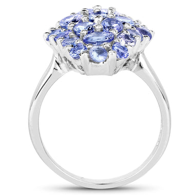 2.79 Carat Genuine Tanzanite .925 Sterling Silver Ring - 0