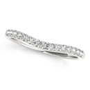 14k White Gold Round Pave Setting Curvy Diamond Wedding Band (1/4 cttw)-1