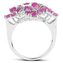 3.51 Carat Genuine Ruby and White Zircon .925 Sterling Silver Ring-2