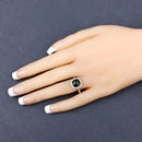 2.64 Carat Genuine Green Tourmaline and White Diamond 14K White Gold Ring-4
