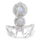 2.79 Carat Genuine Labradorite And White Topaz .925 Sterling Silver Ring-3