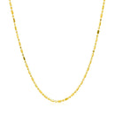 14k Yellow Gold Diamond-Cut Alternating Bead Chain 1.2mm-2