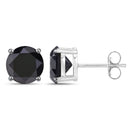 4.91 Carat Genuine Black Diamond 14K White Gold Earrings-2