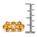 14K Yellow Gold Plated 2.48 Carat Genuine Citrine & White Topaz .925 Sterling Silver Ring-3