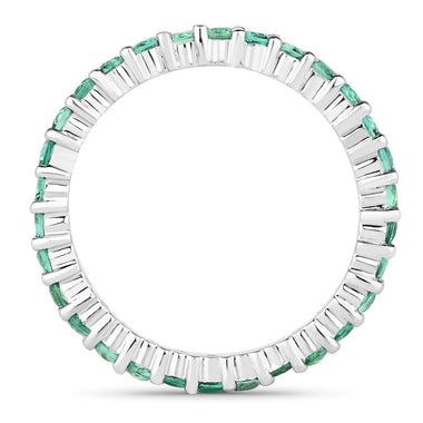 1.02 Carat Genuine Zambian Emerald 14K White Gold Ring - 0