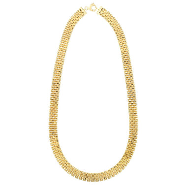 14k Yellow Gold Faceted Panther Link Chain Necklace - 0