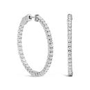 14K White Gold 1 3/4 Cttw Lab Grown Diamond Inside Out Hoop Earrings (G-H Color, VS2-SI1 Clarity)-2