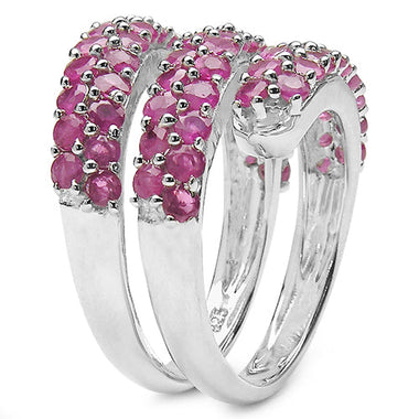 3.90 Carat Genuine Ruby .925 Sterling Silver Ring - 0