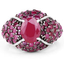 5.15 Carat Genuine Glass Filled Ruby & Ruby .925 Sterling Silver Ring-3