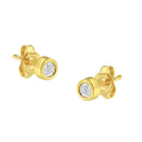 10K White Gold 0.15 Cttw Round Brilliant-Cut Near Colorless Diamond Bezel-Set Stud Earrings (H-I Color, I1-I2 Clarity)-5