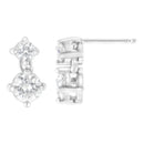 14K White Gold 1 cttw Double Diamond Stud Earrings (H-I Clarity, SI2-I1 Color)-2