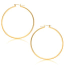 14k Yellow Gold Polished Hoop Earrings (45 mm)-1