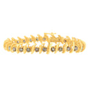 14K Yellow Gold Round-Cut Diamond 'S' Bracelet (6.00 cttw, Brown Color, I1-I2 Clarity)-1