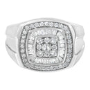 14K White Gold Men's 1 CTTW Diamond Band Ring-4