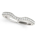 14k White Gold Prong Set Curved Diamond Wedding Ring (1/6 cttw)-1
