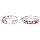 2.20 Carat Genuine Ruby .925 Sterling Silver Earrings-4